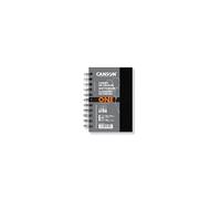 Canson One Art Book, Cuaderno de esbozo, Grando ligero, 100g, Cuaderno espiralado, 10,2x15,2cm, Blanco, 80 hojas
