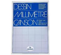 Canson-Infinity Papel milimetrado Suave A3 29,7×42 cm 90 g/m² encolado lado corto 50 hojas