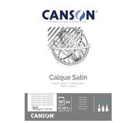 Canson-Infinity Papeles técnicos Suave 90gsm A4 21x29,7cm Encolados lado corto Transparente 50 hojas