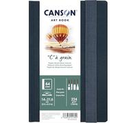 Canson Professional Book, Papel blanco para dibujo, Grano fino, 224g, Cuaderno cosido, Tapa dura, 14x21,6cm, Blanco natural, 32 hojas