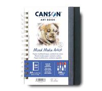 Canson Professional Book, Papel Multitécnica, Grano Fino, 300g, Cuaderno Espiral, A4-21x29,7cm, Blanco, 28 hojas