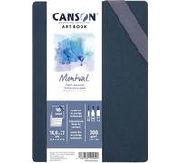 Canson Professional Book, Papel para Acuarela, Grano Fino, 300g, Cuaderno Acordeón, Tapa Dura, 14,8x21cm, Blanco, 18 páginas
