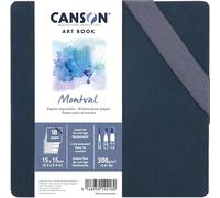 Canson Professional Book, Papel para Acuarela, Grano Fino, 300g, Cuaderno Acordeón, Tapa Dura, 15x15cm, Blanco, 18 páginas