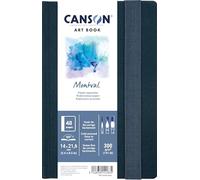 Canson Professional Book, Papel para Acuarela, Grano Fino, 300g, Cuaderno Cosido, Tapa Dura, 14x21,6cm, Blanco, 24 Hojas