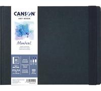 Canson Professional Book, Papel para Acuarela, Grano Fino, 300g, Cuaderno Cosido, Tapa Dura, 27,9x21,6cm, Blanco, 24 Hojas