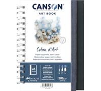 Canson Professional Book, Papel para Acuarela, Grano Fino, 300g, Cuaderno Espiral, A4, Blanco, 24 hojas