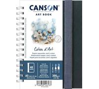 Canson Professional Book, Papel para Acuarela, Grano Fino, 300g, Cuaderno Espiral, A5, Blanco, 24 hojas