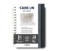 Canson Professional Book, Papel para Acuarela, Grano Fino, 300g, Cuaderno Espiral, Tapa Dura, A4-21x29,7cm, Blanco, 20 Hojas