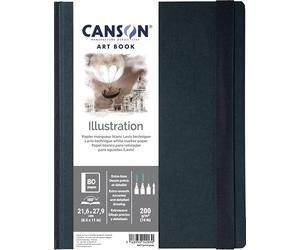 Canson Professional Book, Papel para ilustración, Liso, 200g, Cuaderno cosido, Tapa dura, 21,6x27,9cm, Blanco, 40 hojas