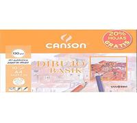 Papel Dibujo CANSON Basik Liso, Din-A4 130 gr., Carpeta x10 Hojas