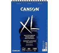 Bloc dibujo acuarela canson xl mix media grano medio din a4 microperforado espiral 21x29,7 cm 30 hojas 300 gr
