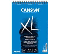Canson XL Mixed Media, Papel Multitécnica, Grano Suave, 160g, A4, Blanco, 50 hojas