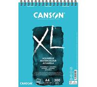 Canson-Infinity Papel de acuarela Canson XL 300 g Prensado en frío A4 espiralado 30 hojas Blanco