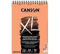 Canson XL – Papel para bocetos Extra Blanco A4 90 g Grano fino 120 hojas espiralado lado corto