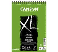 Canson XL, Papel de dibujo, Grando ligero, 160g, Espiralados sobre el lado corto, A5-14,8x21cm, Blanco, 30 Hojas