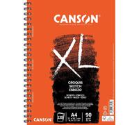 Canson XL, Papel de esbozar, Grano fino, 90g, Espiralados sobre el lado corto, A4-21x29,7cm, Marfil, 120 hojas