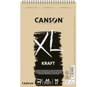Canson XL, Papel Kraft, Verjurado, 90g, Espiralados sobre el lado corto, A5-14,8x21cm, Kraft, 40 hojas