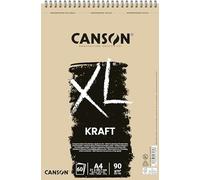 Canson XL, Papel Kraft, Verjurado, 90gsm, Espiralados sobre el lado corto, A4-21x29,7cm, Kraft, 60 Hojas