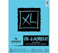 Canson XL Series-Bloc de Papel acrílico y Aceite, Tela a Prueba de Sangrado, con Textura, Plegable, 61,7 kg, 28 x 14 Pulgadas, Blanco, 24 Hojas, 0, 11"X14"
