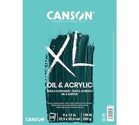 Canson, XL Series, Bloc Plegable de Papel al óleo y acrílico, Papel de Artista para Adultos y Estudiantes, 23 x 30 cm, 24 Hojas, 290 g