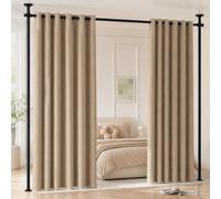 Caossuixin Divisor de ambientes, barra de cortina, sin agujeros, biombo, flexible, ajustable, sin cortina, para salón, dormitorio, ancho 70-178 cm, alto 122-310 cm, negro