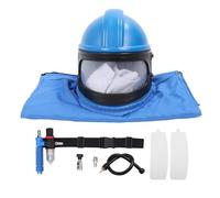 Capa de casco de Sandblaster con regulador de temperatura 1/4 pulgada 13 mm Hilo para pulverizar Pintura de trituración material ABS Lente de doble capa Diseño Ligero Ajustable