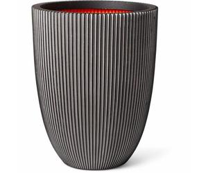 Capi Europe Florero bajo elegante Groove NL Antracita 34 x 47 cm