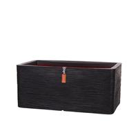 Capi Europe - Jardinera Rectangular Rib NL - 73x39x32 - Negro - Apertura Ø31 - Maceta para Uso Interior y Exterior - Made in Holland - KBLR963