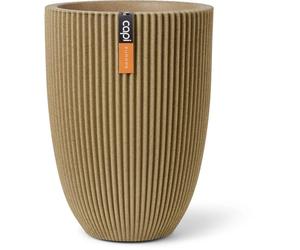 Capi Europe Jarrón bajo elegante Groove NL Beige 34 x 47 cm