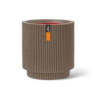 Capi Europe - Jarrón cilíndrico Groove NL - 35x38 - Warm Taupe - Apertura Ø29 - Maceta para Uso Interior y Exterior - Made in Holland - KGVWT882