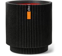 Capi Europe Jarrón cilíndrico Groove NL Negro 44 x 46 cm