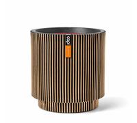 Capi Europe - Jarrón Cilindro Groove NL - 41x43 - Oro - Apertura Ø36 - Maceta para Uso Interior y Exterior - Made in Holland - KGVGB883
