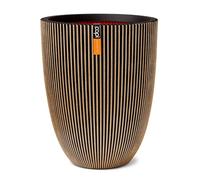 Capi Europe - Jarrón Elegant bajo Groove NL - 34x46 - Oro - Apertura Ø27 - Maceta para Uso Interior y Exterior - Made in Holland - KGVGB782