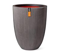 Capi Europe - Jarrón Elegant bajo Groove NL - 46x58 - Antracita - Apertura Ø38 - Maceta para Uso Interior y Exterior - Made in Holland - KGVZ783