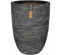 Capi Europe Maceta Nature Rib elegante baja 46 x 58 cm Antracita KOFZ783