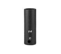 Capri Tools 5-3214 Llave de vaso de impacto profundo métrico de 6 puntos, 3/8 pulgadas, negro, 14 mm