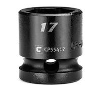 Capri Tools Enchufe de impacto grueso de 17 mm, 1/2 pulgada, 6 puntos, métrico, CP55417