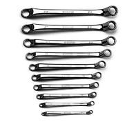 Capri Tools Juego de llaves de extremo de caja doble de desplazamiento profundo de 75 grados, 6 a 24 mm, métricas, 10 piezas con bolsa de lona resistente (CP11950-10MPK)