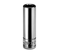 Capri Tools Llave de vaso de 10 mm de profundidad, 1/4 pulgadas, 12 puntos, métrico