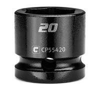 Capri Tools Llave de vaso de impacto gruesa de 20 mm, unidad de 1/2 pulgada, 6 puntos, métrico (CP55420)