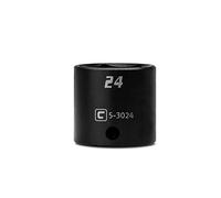 Capri Tools Llave de vaso de impacto poco profundo de 24 mm, unidad de 3/8 pulgadas, 6 puntos, métrico