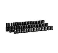 Capri Tools Set de llaves de vaso de impacto métricas cortas, semilargas y largas con inserción de 3/8" (9,5 mm), de 8 a 22 mm, 45 piezas