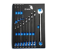 Capri Tools SmartKrome - Juego de llaves combinadas con bandeja mecánica, SAE de 1/4 a 1 pulgada, 13 piezas
