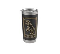 Capricornio Art Deco Zodiac Graphic Vaso térmico de acero inoxidable de doble pared