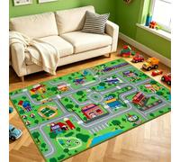 Capslpad Alfombra de Coche para Niños 80x150cm Carreteras de Ciudad y Pueblo Alfombra de Juego para Niños Antideslizante Interactiva Sala de Juegos Alfombra de Juego de Coches para Coches de Juguete