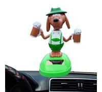 Car Dashboard Decorations - Solar-Powered Shaking Head Dog, Funny Swinging Puppy Figurine Car Interior Decor, Cute Cartoon Accessory Gift for Drivers, Women, Birthdays