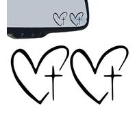Car Mirror Stickers - 3.05x3x0.1cm Cute Heart Shape Self Adhesive