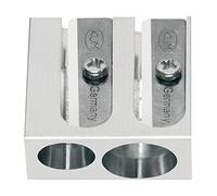 Caran d´Ache 0476.002 - Sacapuntas doble para Grafwood magnesio/acero plateado, tamaño: 2,5 cm aprox