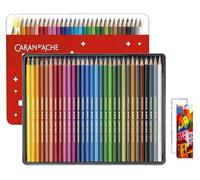 CARAN D ACHE 30 lápices de colores permanentes y 2 cartas Swisscolor Selection