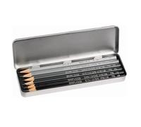 Caran d'Ache 0775.306 Artist Graphite Line Grafwood - Lápices de 6 grados de dureza, color gris